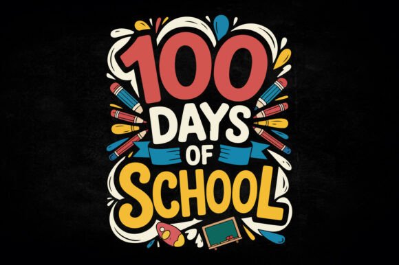 100 Days of School Education SVG Design for Creative Projects
