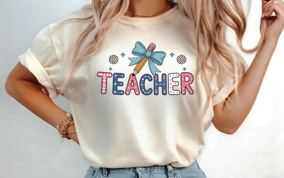 Coquette Teacher Pencil Bow Shirt PNG: A Modern Digital Asset for Educators
