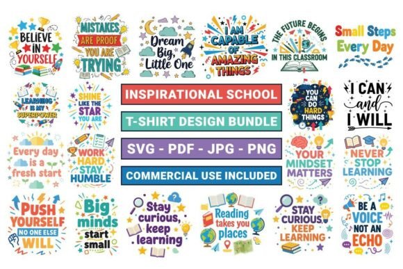 Inspirational School Tee Design Bundle