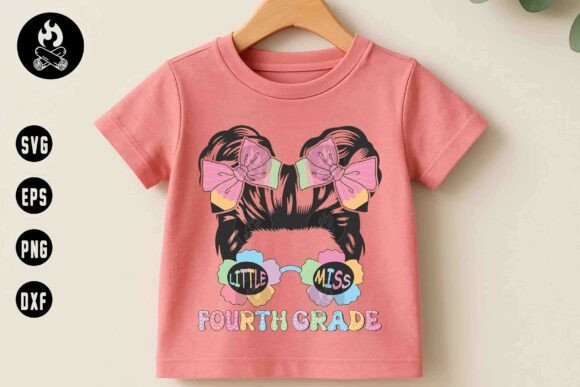 Little Miss Fourth Grade SVG,Girl School