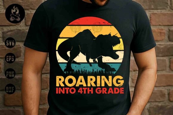 Roaring into 4th Grade SVG, School Dino