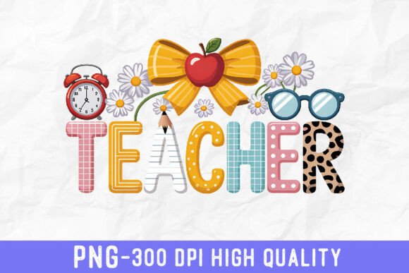 Teacher Vertical Pencil Art PNG: A Vibrant Solution for Back-to-School Creativity